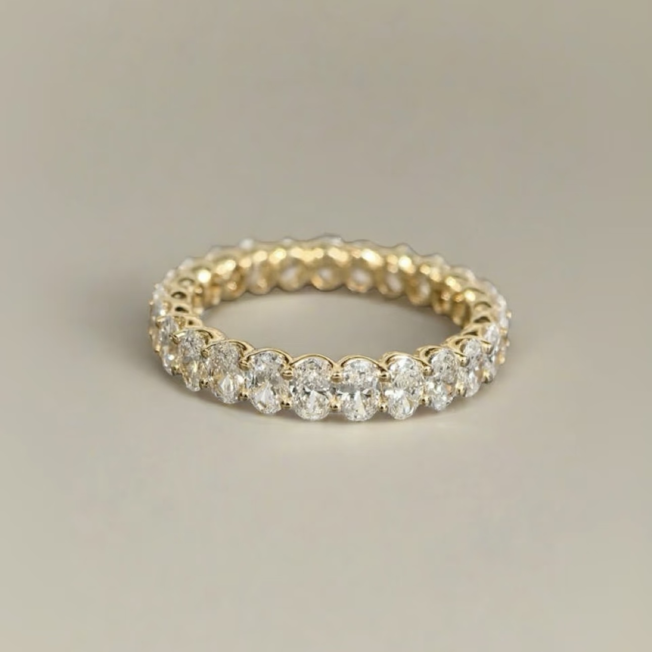 D-E VS Oval Lab Diamond Eternity Ring 0.25 ct Each – 18K Gold Classic