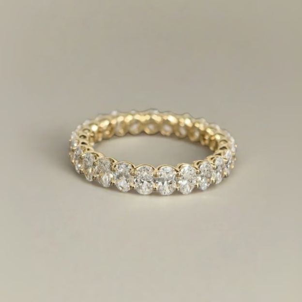 D-E VS Oval Lab Diamond Eternity Ring 0.25 ct Each – 18K Gold Classic