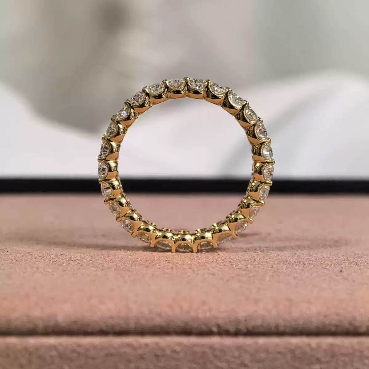 D-E VS Oval Lab Diamond Eternity Ring 0.25 ct Each – 18K Gold Classic