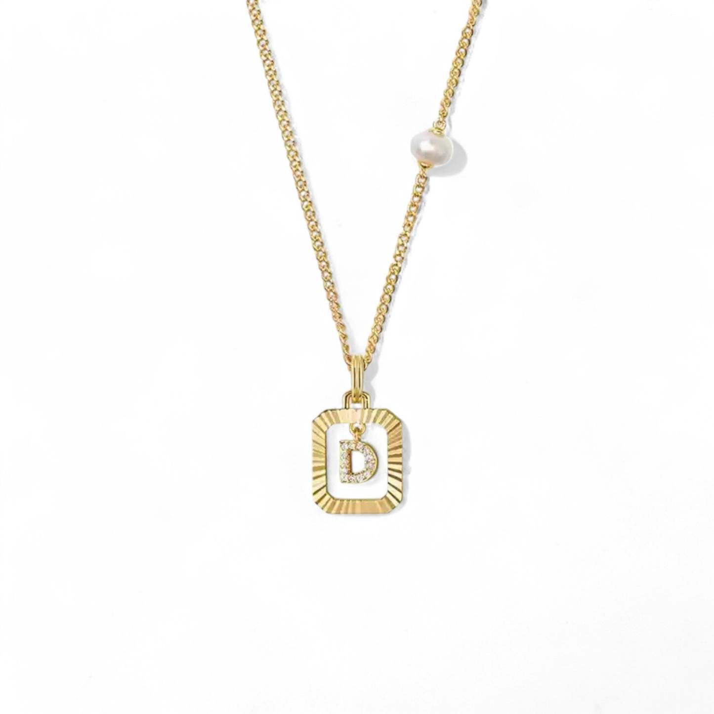 Pearl Letter Box Necklace