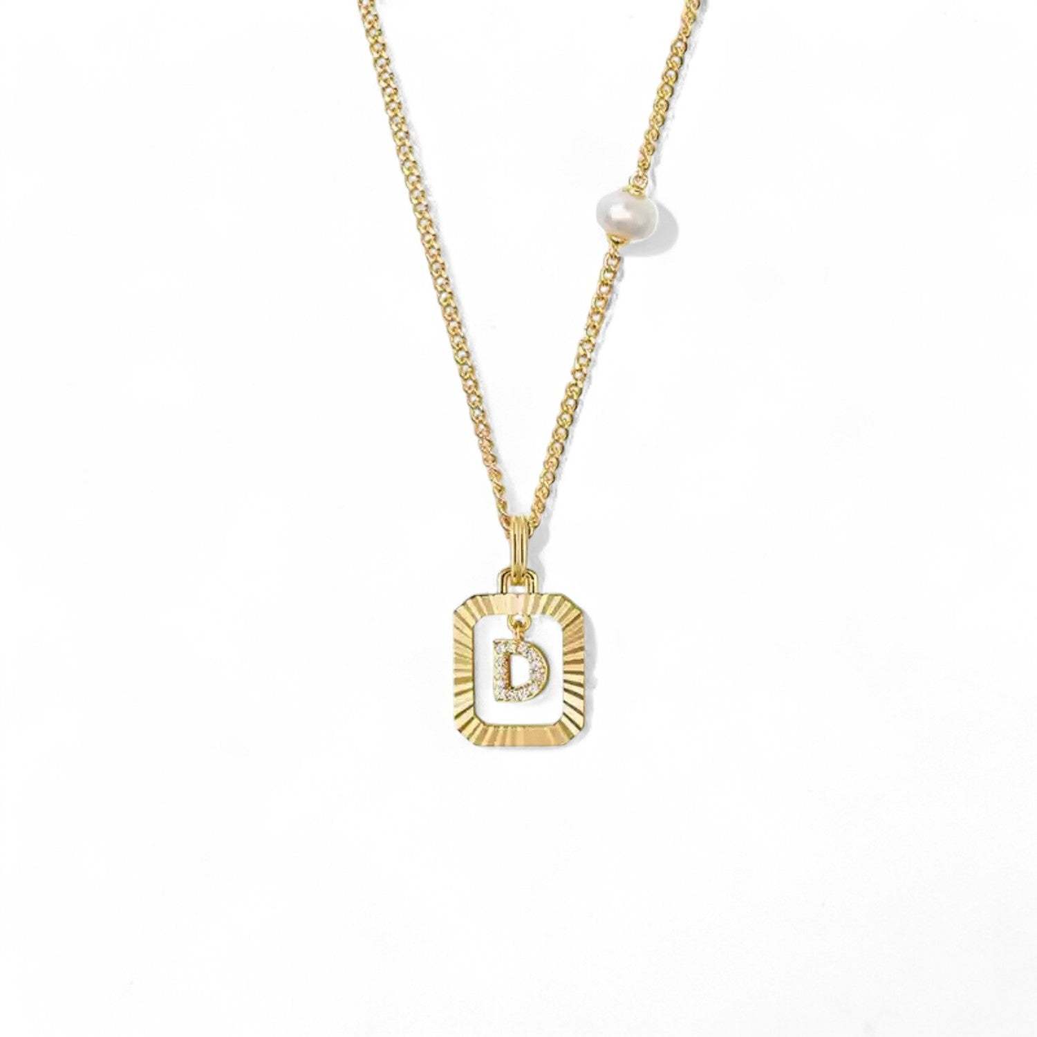 Pearl Letter Box Necklace