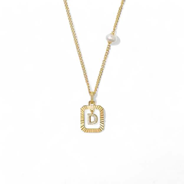 Pearl Letter Box Necklace