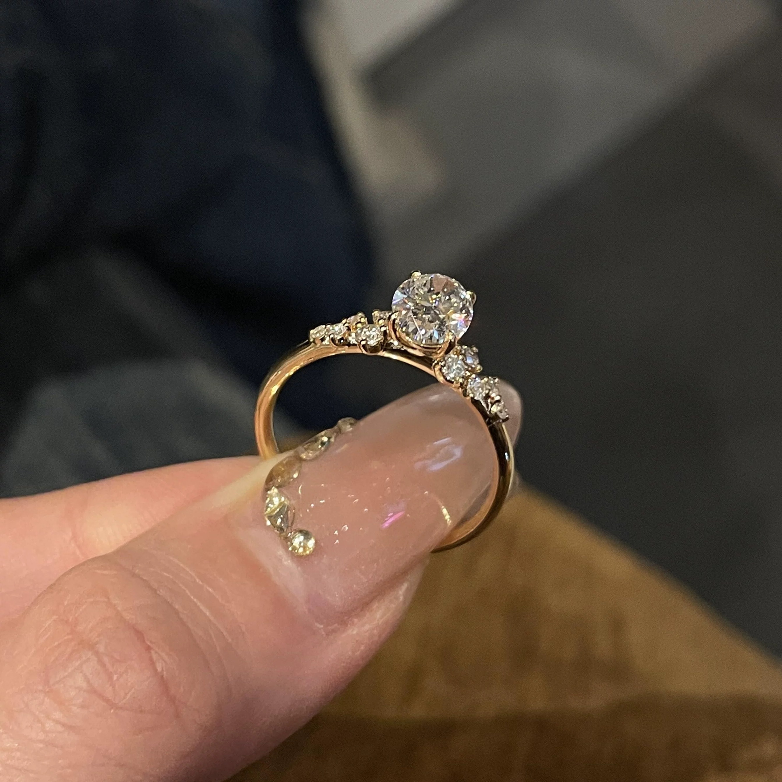 Shooting Star Mini Halo Ring - Lab Grown Diamond