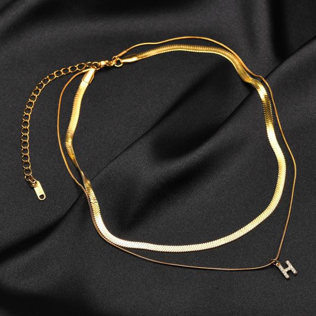 14K Gold Plated Double Chain Necklace with Initial Charm - Trendy Layered Jewelry Design
18K Gold Plated Layered Necklace with Custom Initial Pendant - Sophisticated Double Chain Style
14K Solid Gold Double Chain Necklace with Personalized Initial - Timeless Double Layered Elegance
18K Solid Gold Double Layered Necklace with Initial Charm - Classic and Luxurious Jewelry Choice