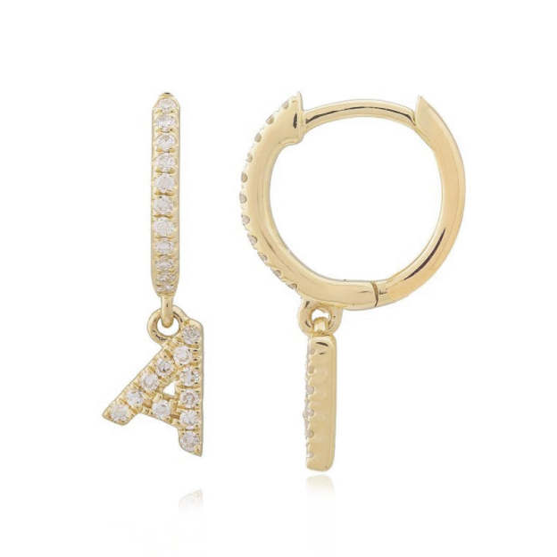 Initial Huggie Earring