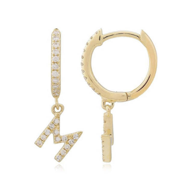 Initial Huggie Earring