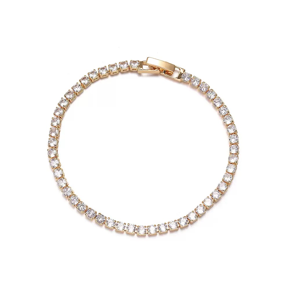 18K gold and white gold diamond tennis bracelet