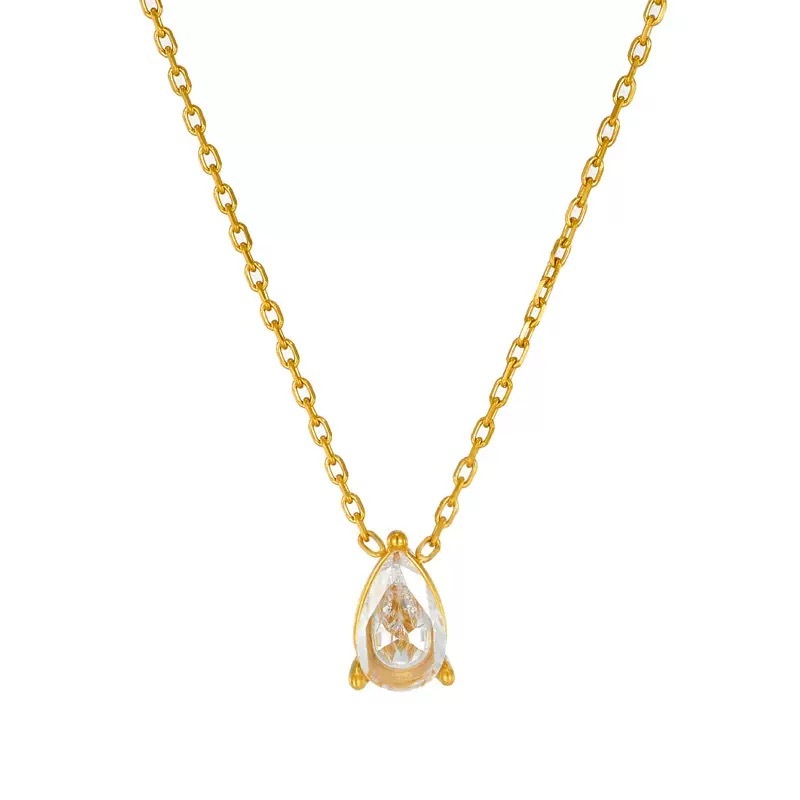 Two-tone gemstone necklace set with gold and rose gold plating