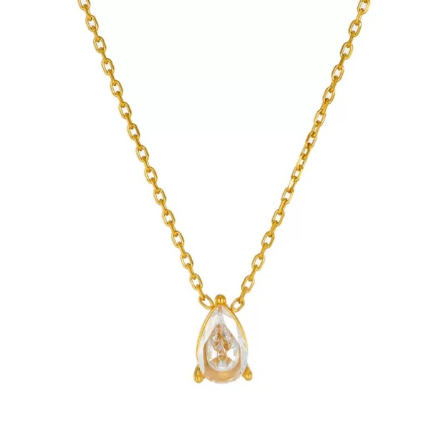 Two-tone gemstone necklace set with gold and rose gold plating