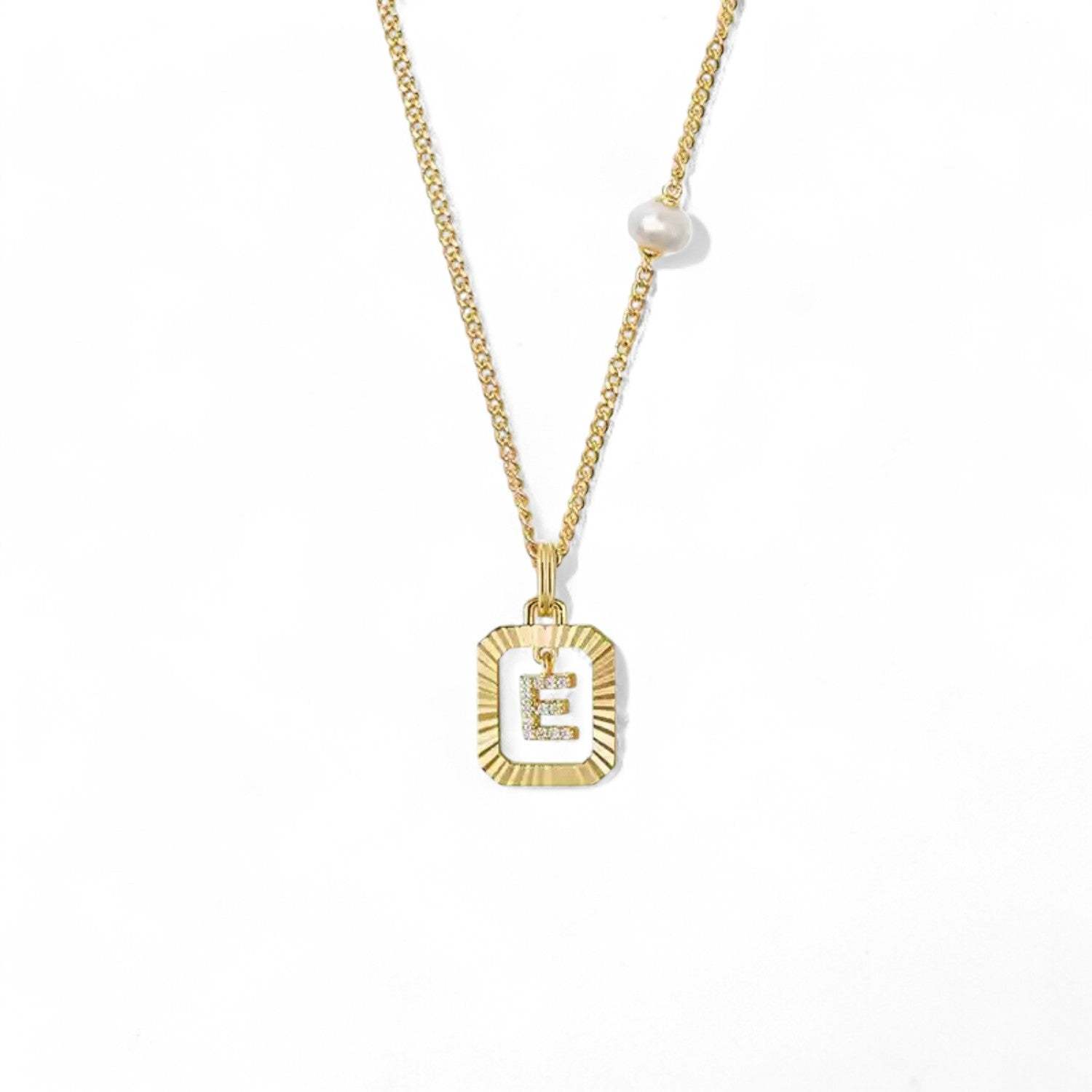 Pearl Letter Box Necklace