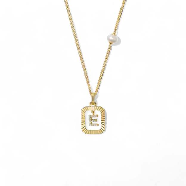 Pearl Letter Box Necklace
