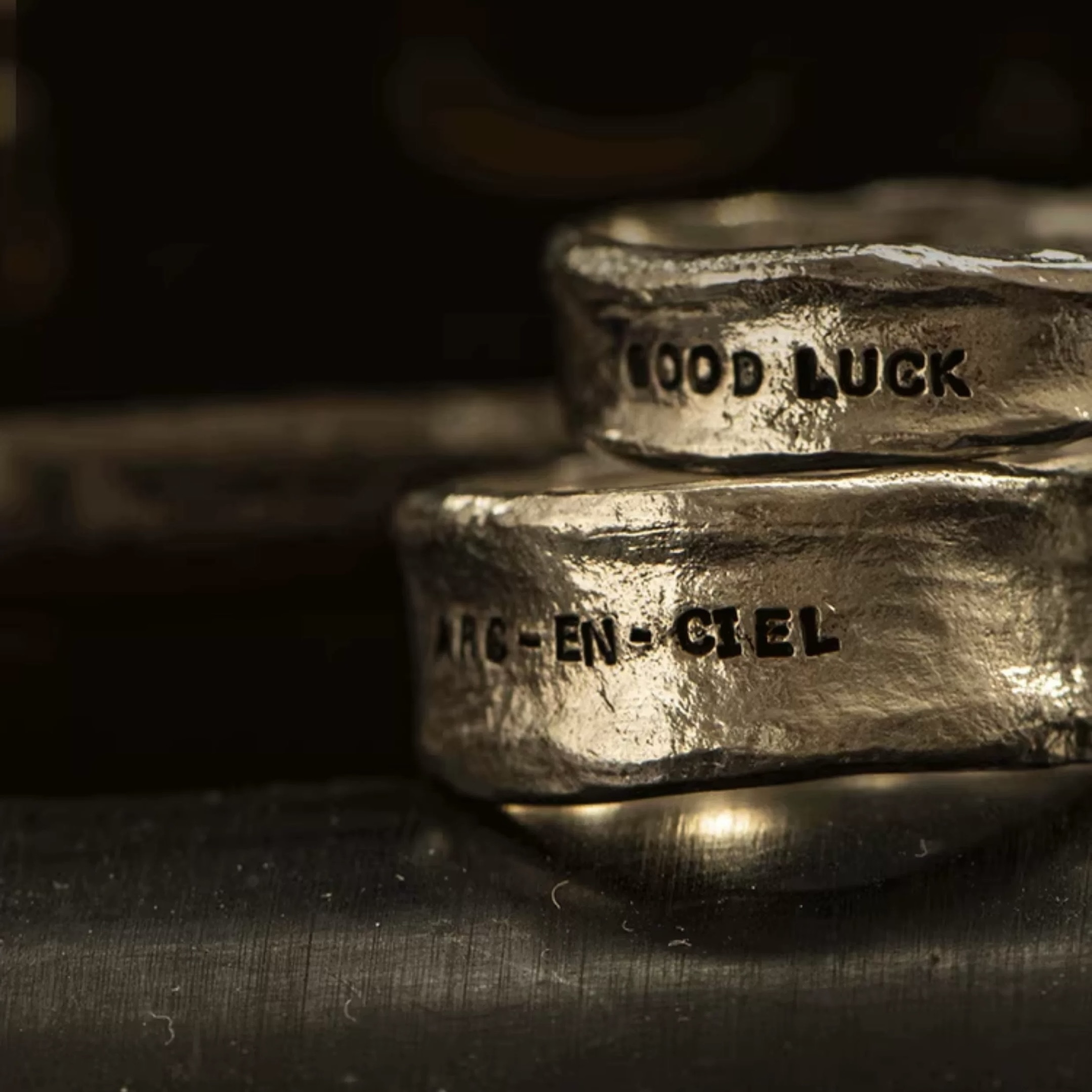 Silver couple rings with customizable engravings