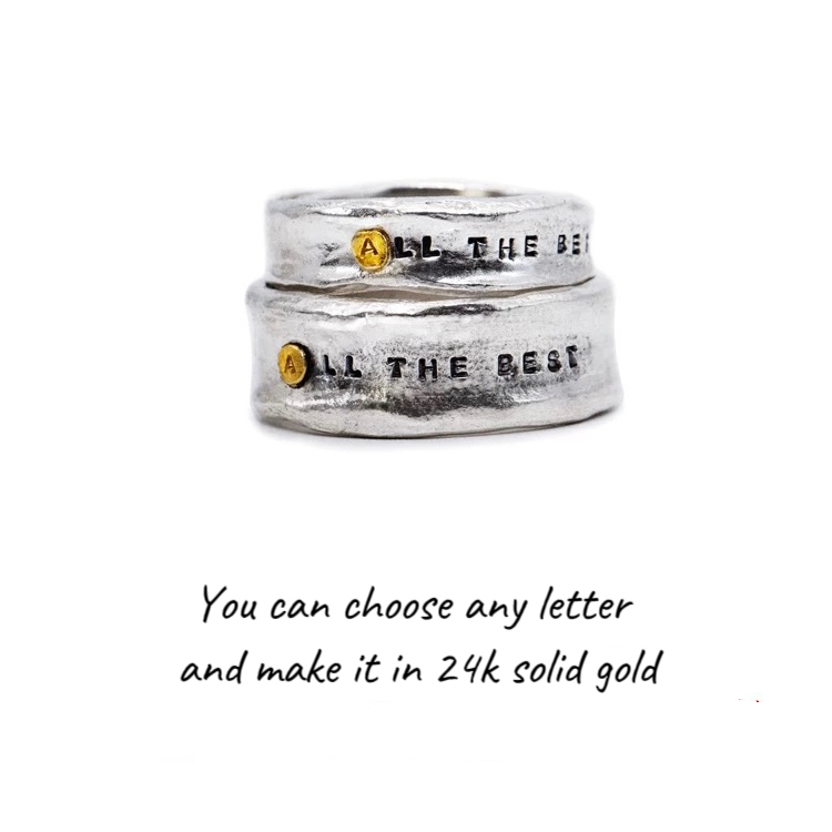 Silver couple rings with customizable engravings