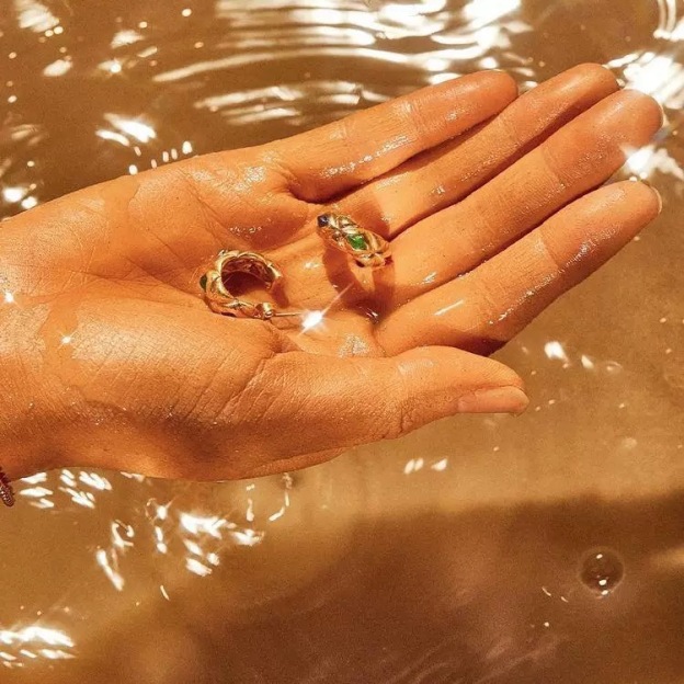 Gemstone Hoop Earrings