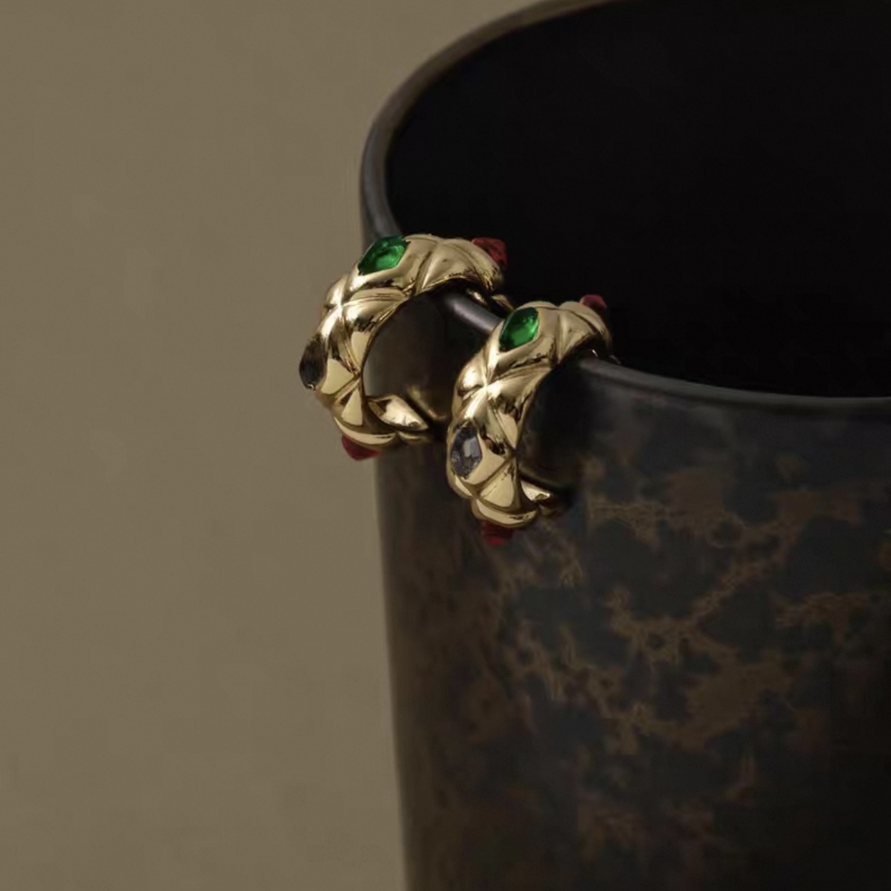 Gemstone Hoop Earrings