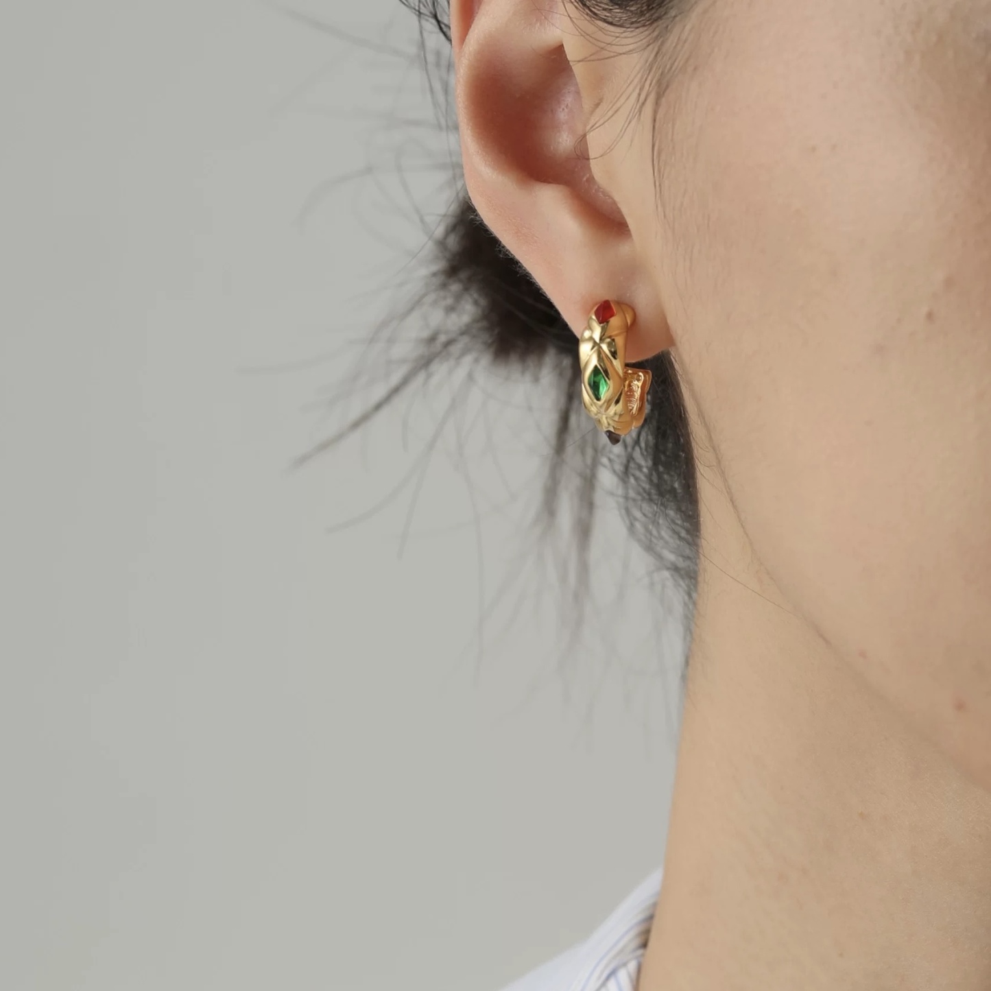 Gemstone Hoop Earrings