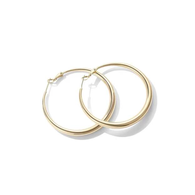 Gold Plated Copper Hoop Earrings 3 cm 4 cm 5 cm – Solar Halo