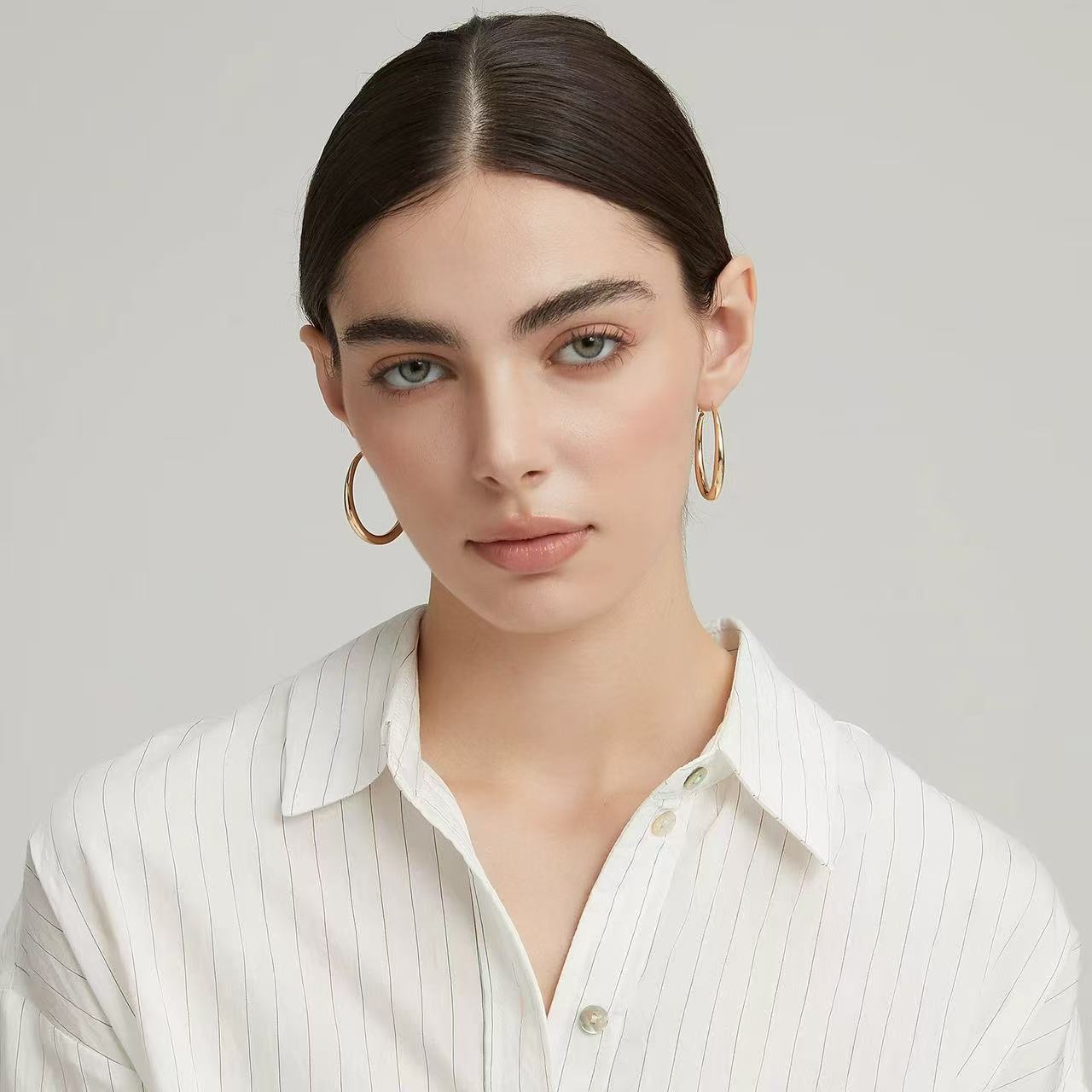 Gold Plated Copper Hoop Earrings 3 cm 4 cm 5 cm – Solar Halo