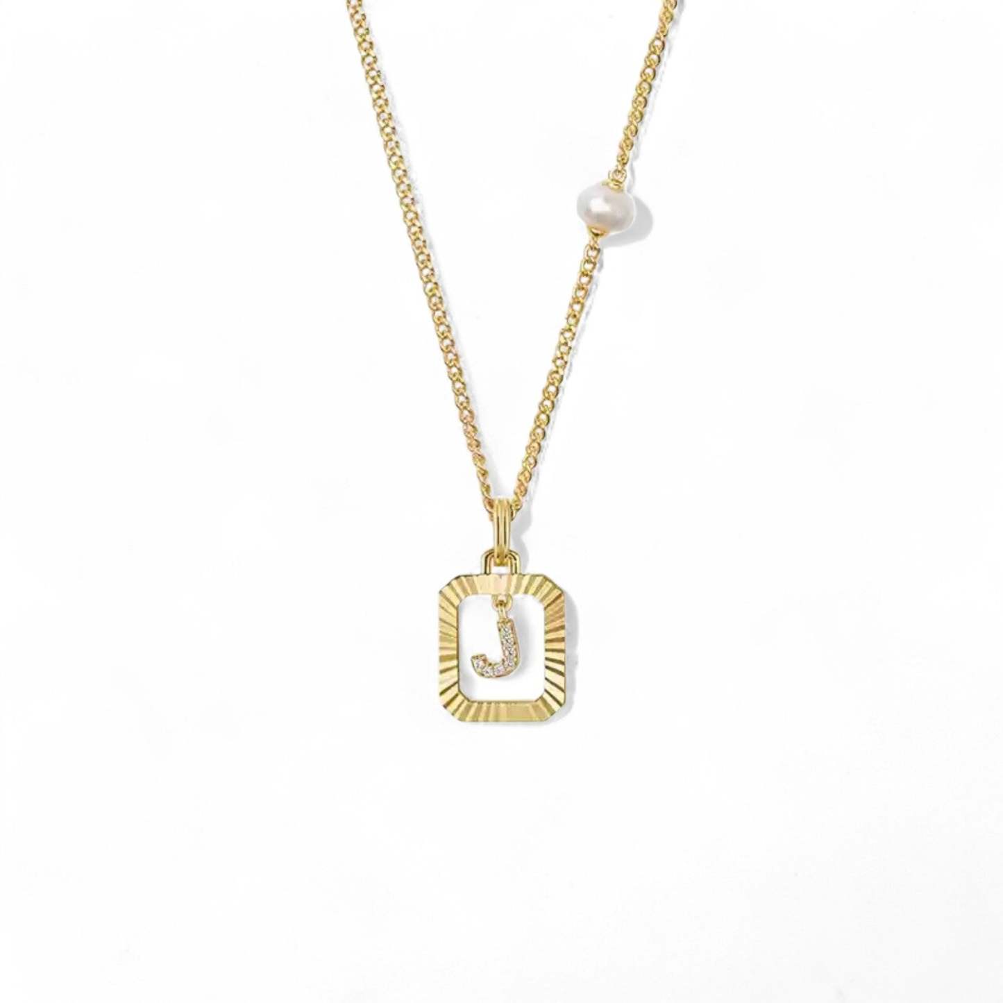 Pearl Letter Box Necklace