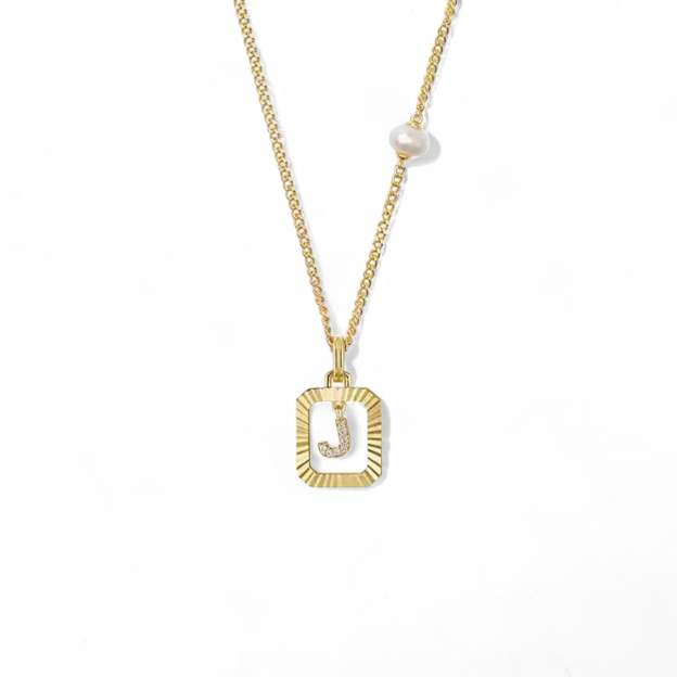 Pearl Letter Box Necklace