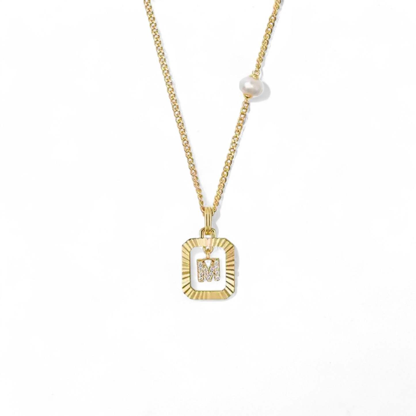 Pearl Letter Box Necklace