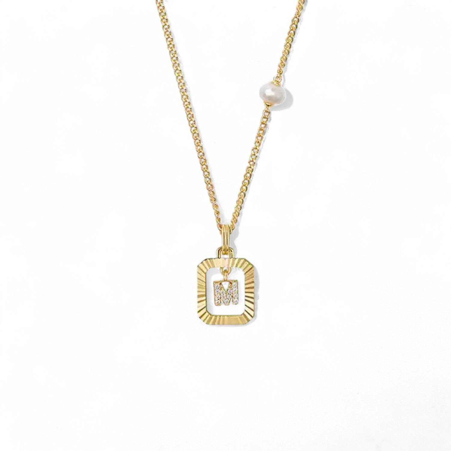 Pearl Letter Box Necklace
