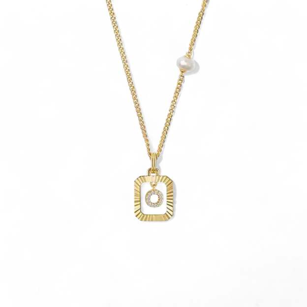 Pearl Letter Box Necklace