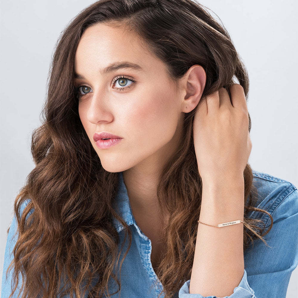 Diamond Name Bar Bracelet