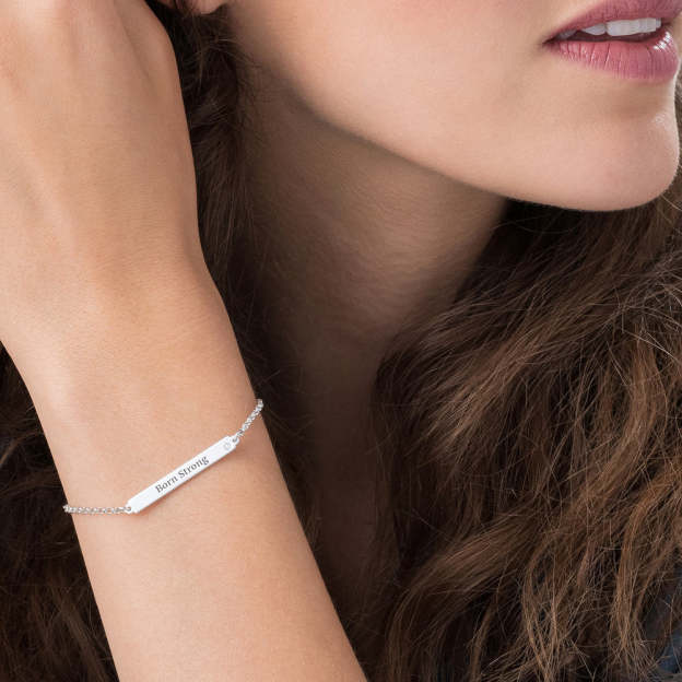 Diamond Name Bar Bracelet