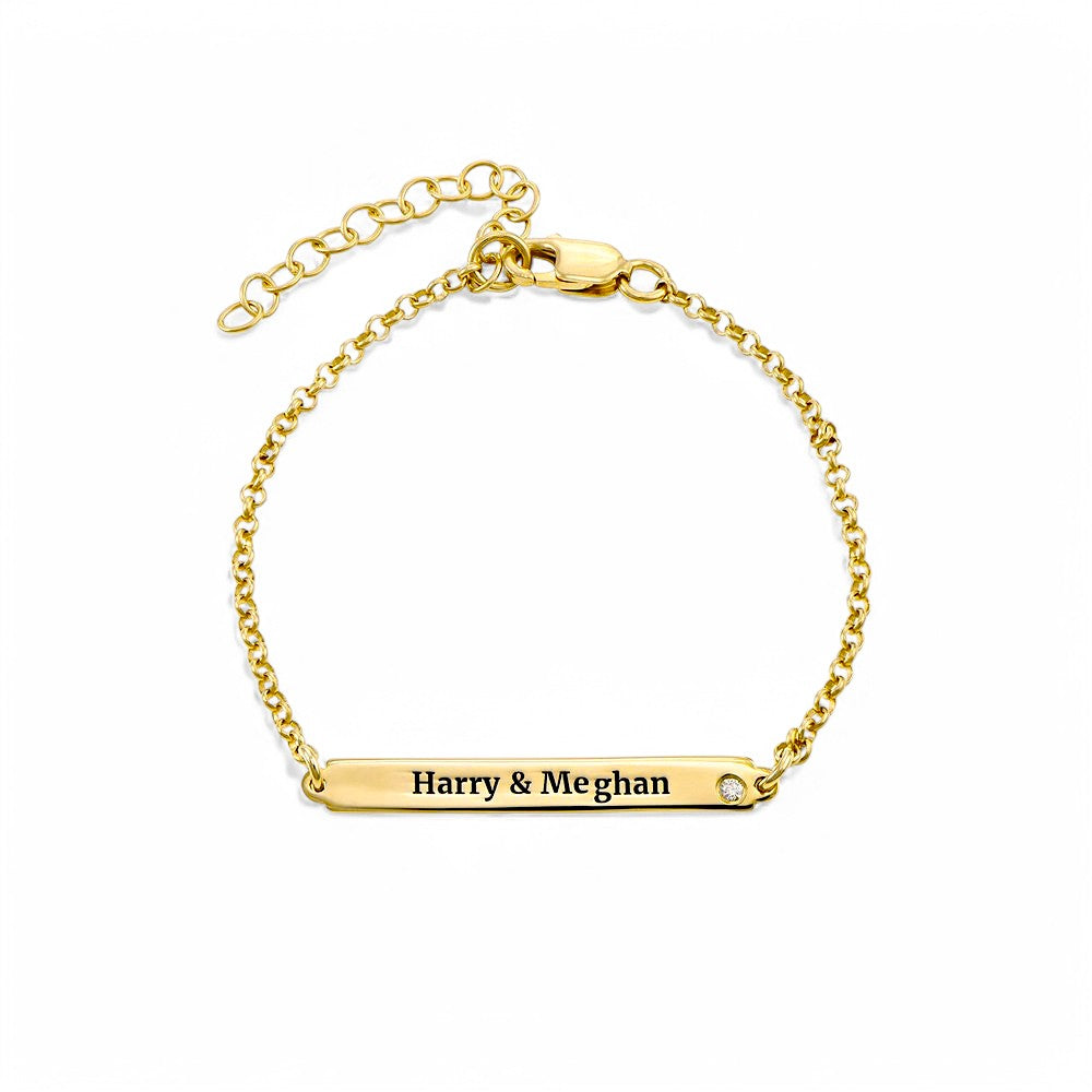 Diamond Name Bar Bracelet