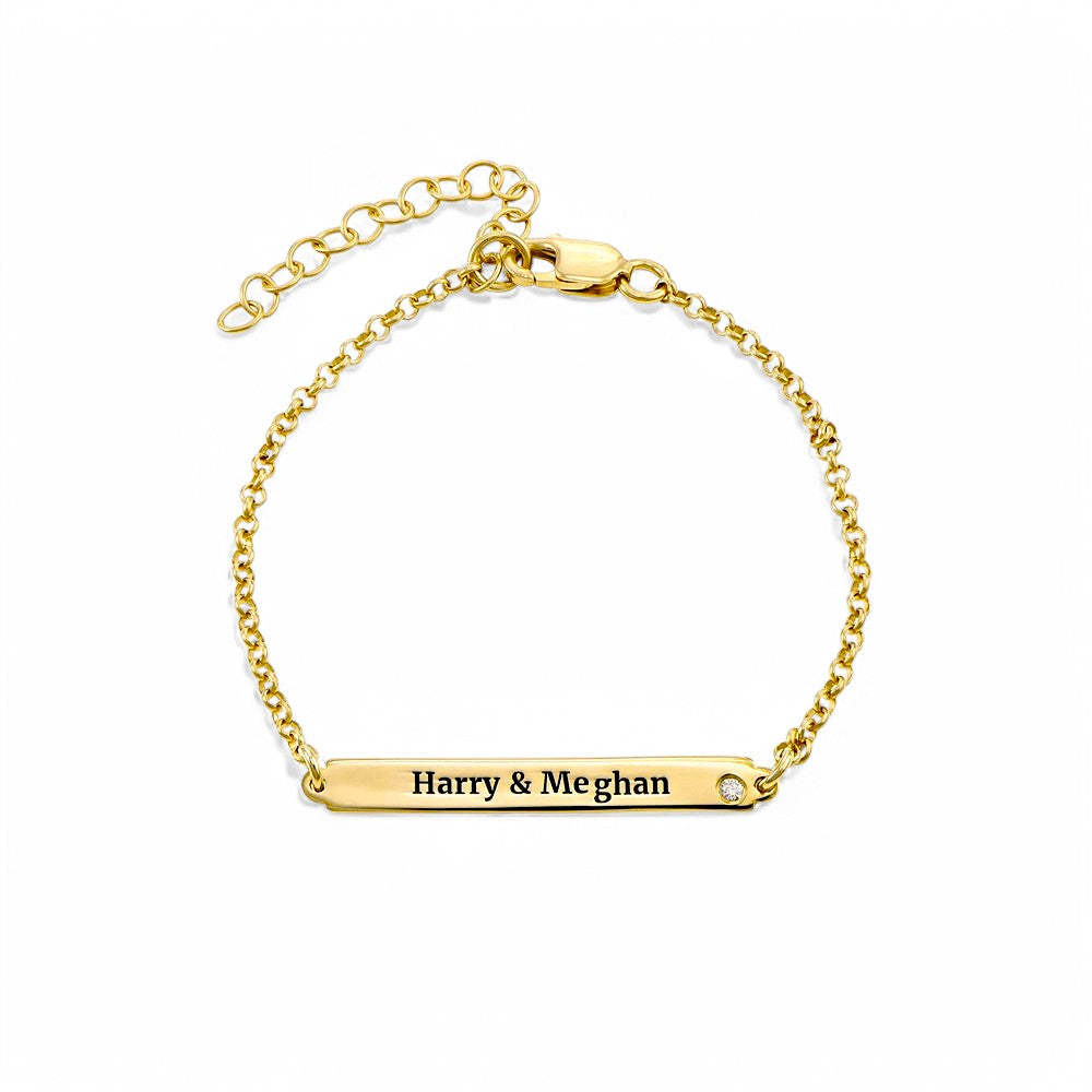 Diamond Name Bar Bracelet