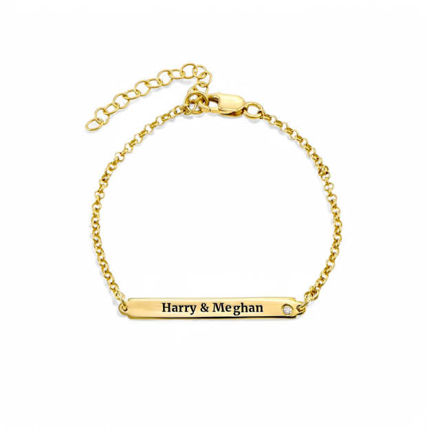 Diamond Name Bar Bracelet