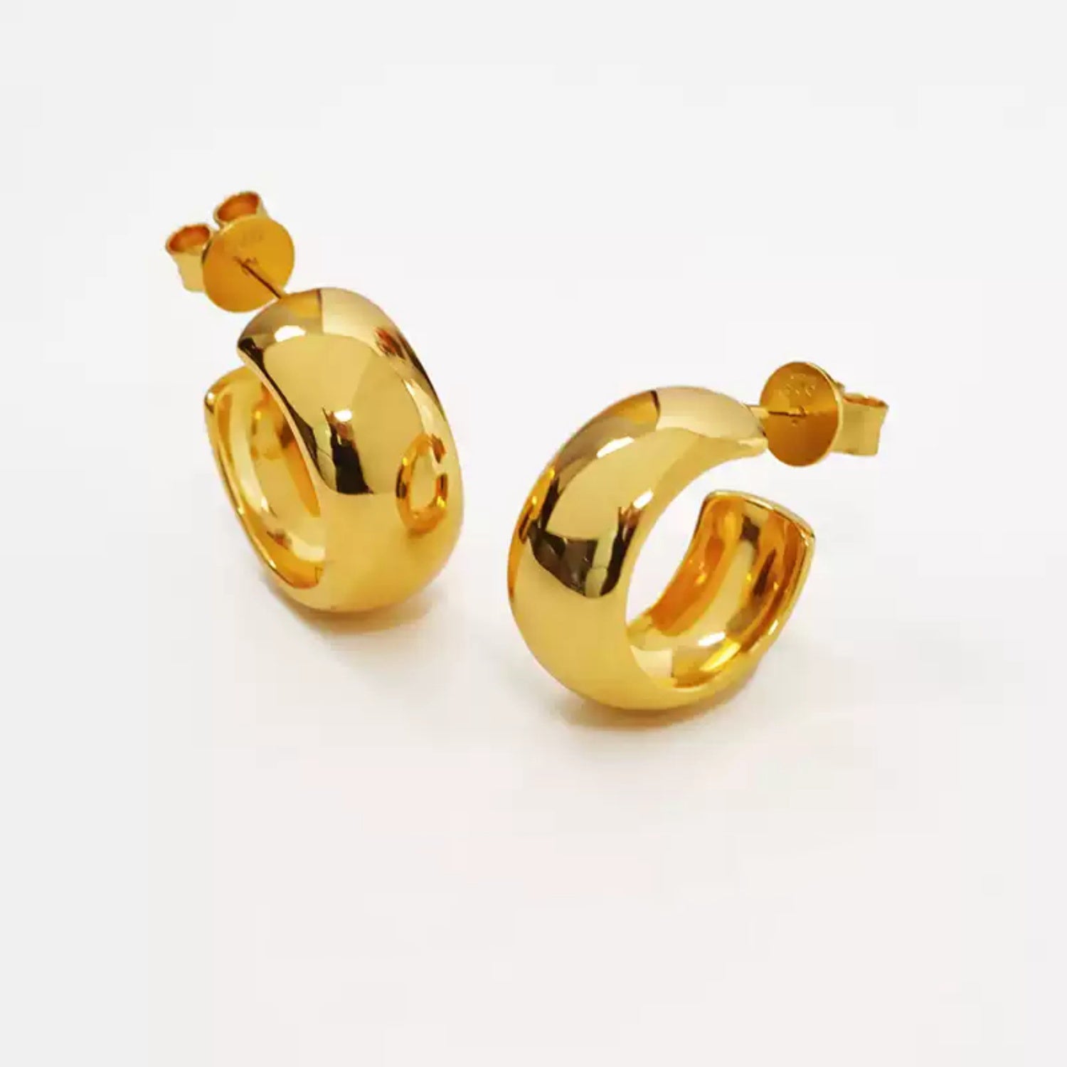 Chic 925 Sterling Silver Hoop Earrings - Available in 14K and 18K Gold Plating for a Sophisticated Look