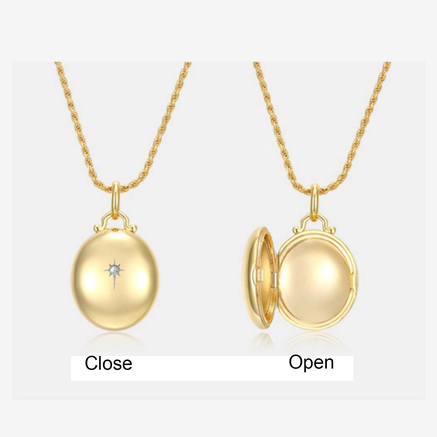 Gold-Tone Personalized Photo Locket Necklace