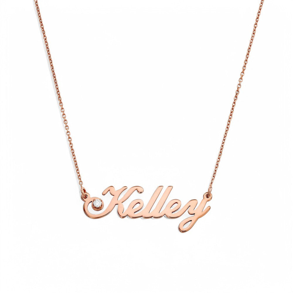 Name Necklace with Diamond