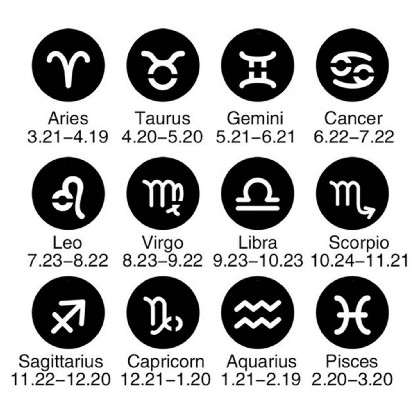 12 Zodiac Signs Name Necklace