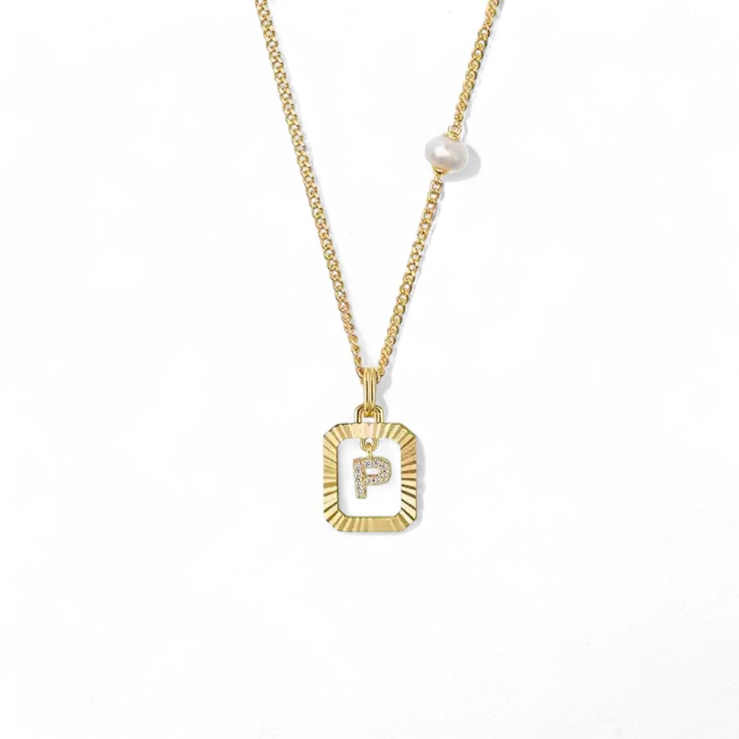 Pearl Letter Box Necklace