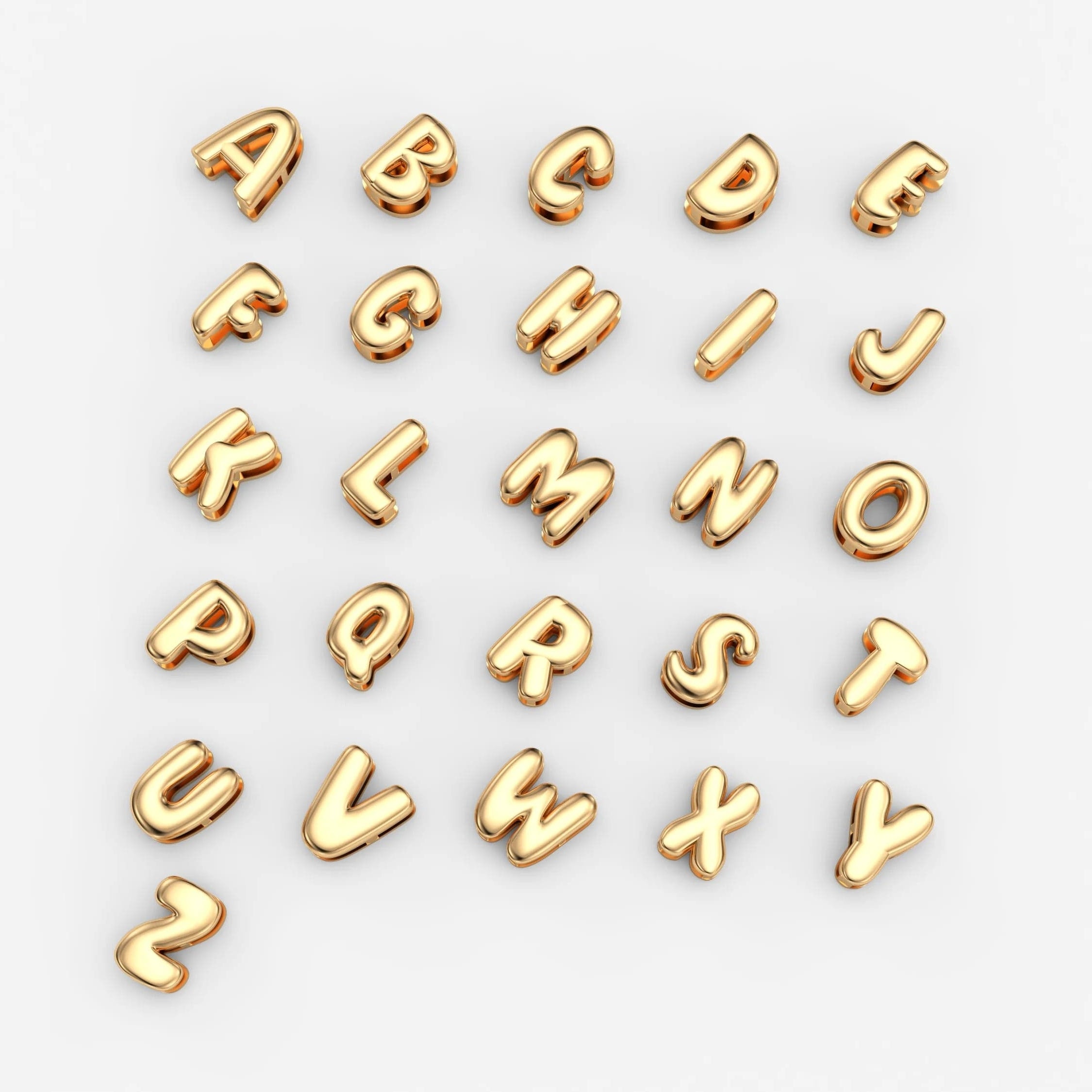 14K Gold Custom 3D Bubble Name Necklace – Personalized Jewelry with Unique Design – Perfect Gift for Her