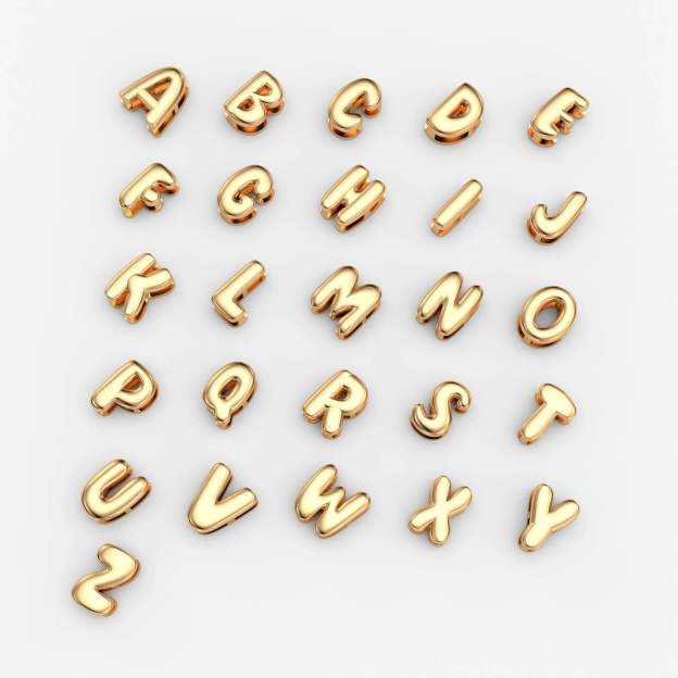 14K Gold Custom 3D Bubble Name Necklace – Personalized Jewelry with Unique Design – Perfect Gift for Her