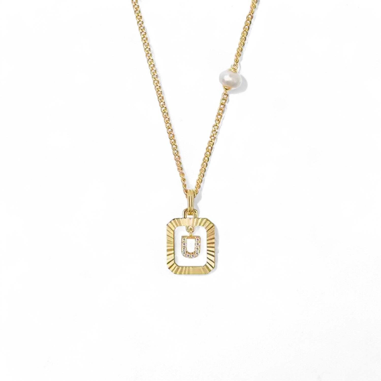 Pearl Letter Box Necklace