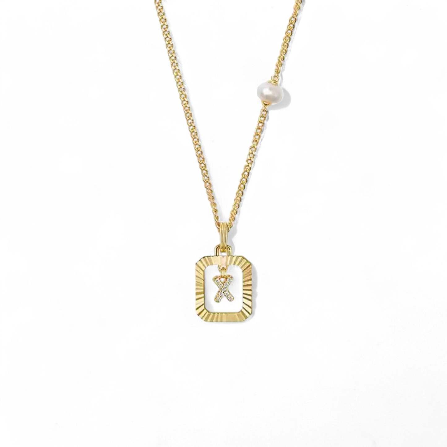 Pearl Letter Box Necklace
