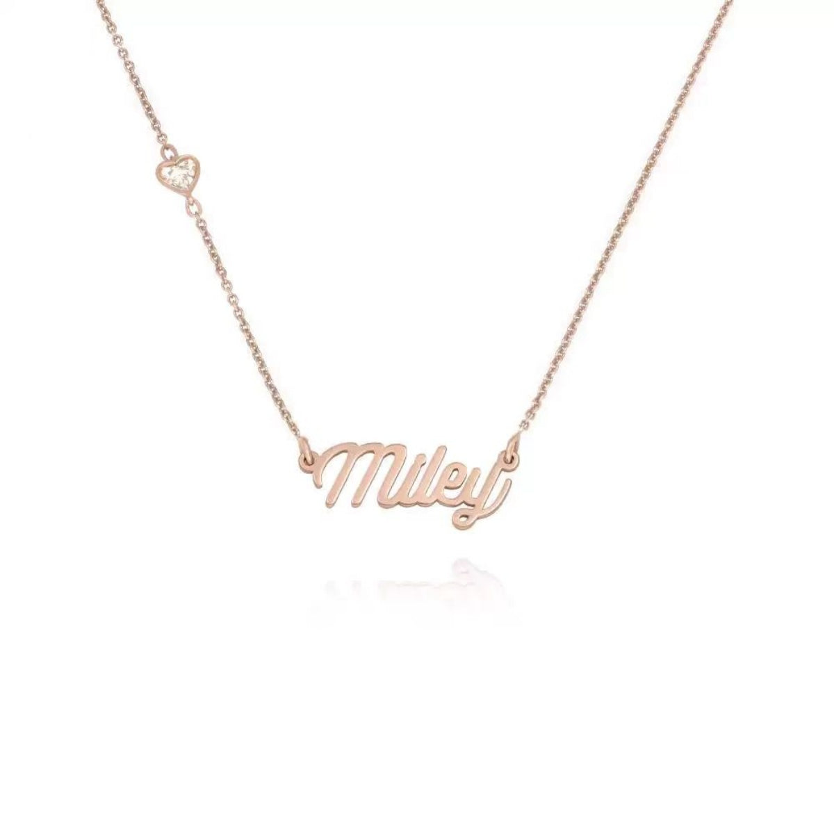 Personalized 14K Gold Nameplate Necklace - Engrave Any Name, Available in 925 Silver, 14K Yellow, Rose, and White Gold