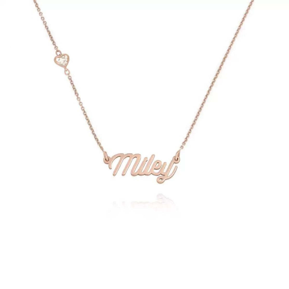Personalized 14K Gold Nameplate Necklace - Engrave Any Name, Available in 925 Silver, 14K Yellow, Rose, and White Gold