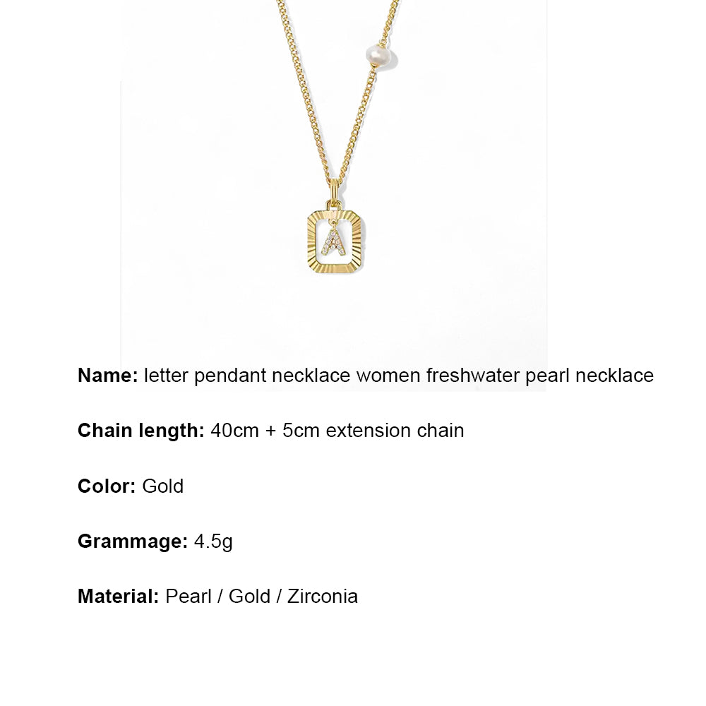 Pearl Letter Box Necklace
