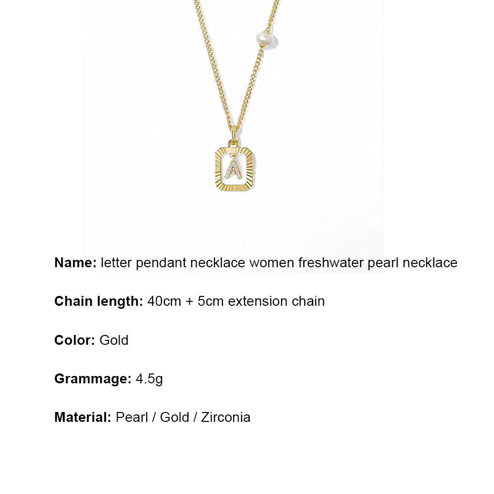 Pearl Letter Box Necklace