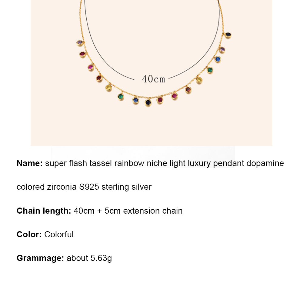 S925 Sterling Silver Multicolor Gemstone Necklace - Customize with Your Choice of Birthstones in Elegant Gold Plating