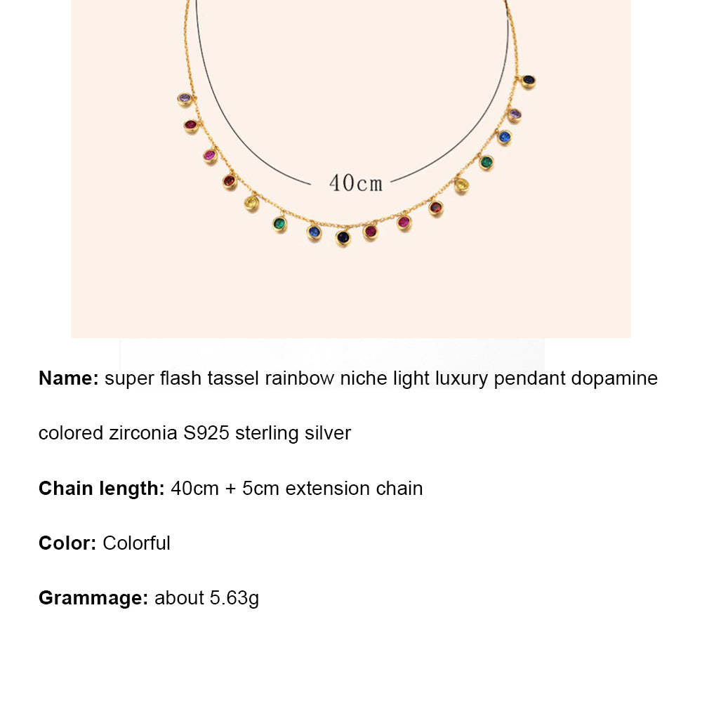 S925 Sterling Silver Multicolor Gemstone Necklace - Customize with Your Choice of Birthstones in Elegant Gold Plating