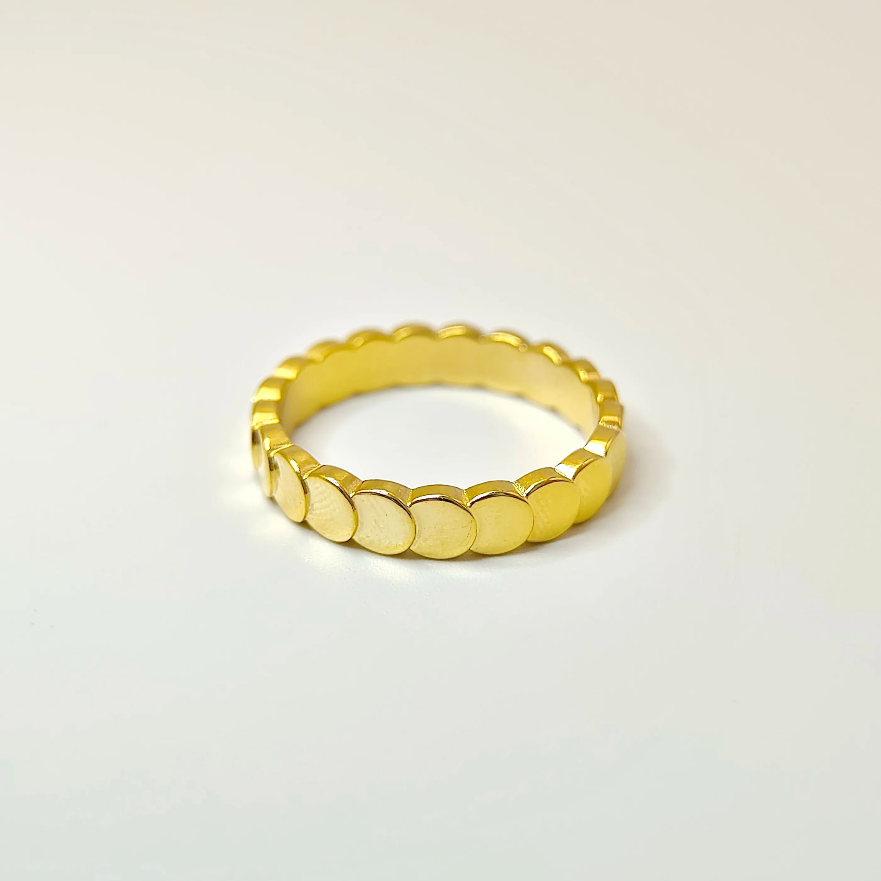 18K Gold Ring, Gold-Plated, Stackable Design, Fashion Jewelry, Everyday Wear