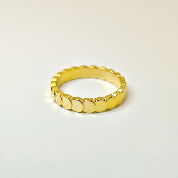 18K Gold Ring, Gold-Plated, Stackable Design, Fashion Jewelry, Everyday Wear