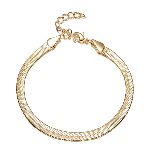 Gold and silver snake chain bangle bracelet